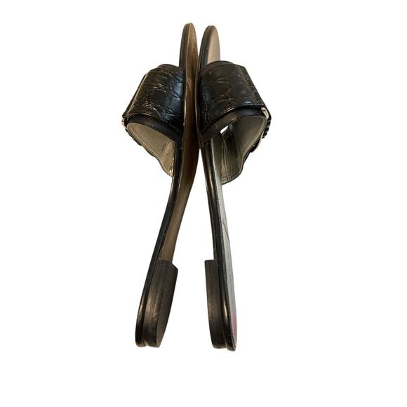 Tahari Black Buckle Flat Slide Slip Sandals 9 - Picture 8 of 11